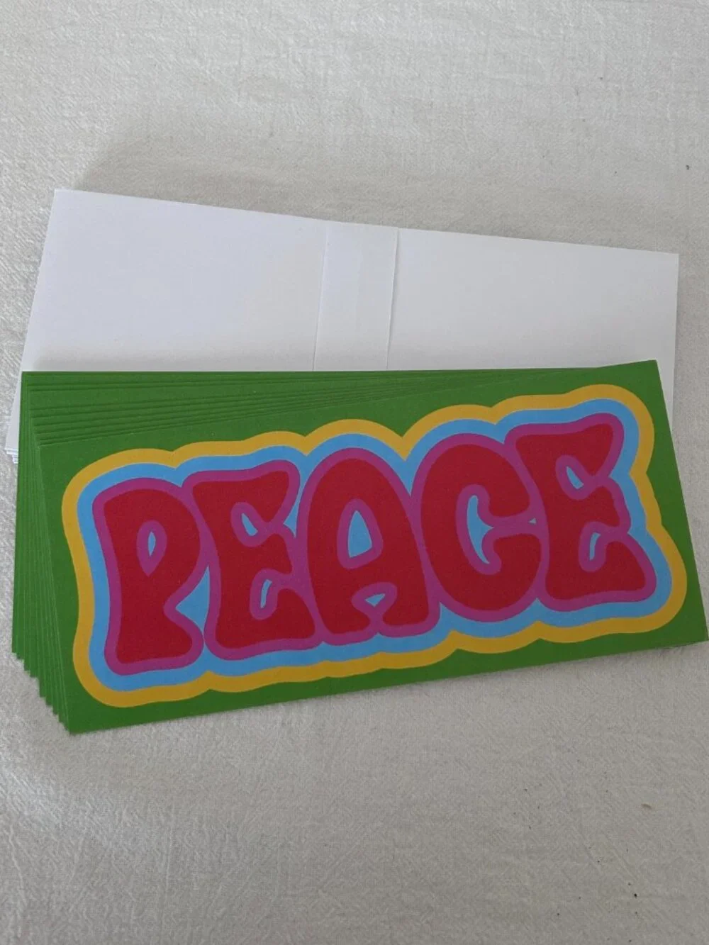 Set of 10 Peace Greeting Cards and 10 Matching White Envelopes